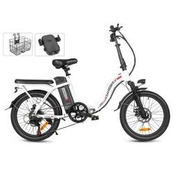 Bicicleta Electrica Samebike CY20 36v-12Ah-350W 32km/h Rodado 20 Plegable White