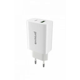 CARG - CARGADOR RAPIDO QC3.0 - PD3.0 PROOVE USB + TIPO C 20W - BLANCO