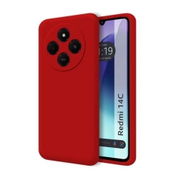 Protector de Silicona semi rgido Rojo RedMi 14c/Poco C75