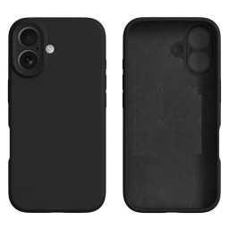 Protector de Silicona semi rgido Negro iPhone 16