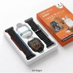Smart Watch S20 Pro Max 2 Correas intercambiables + Auriculares Bluetooth - Negro