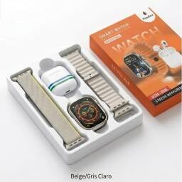 Smart Watch S20 Pro Max 2 Correas intercambiables + Auriculares Bluetooth - Beig